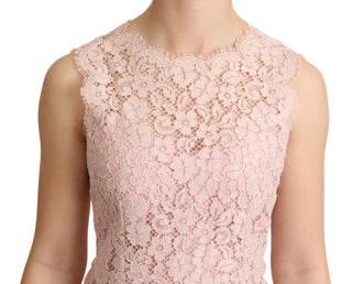 Rosa geblümte ärmellose Tanktop-Bluse aus Spitze