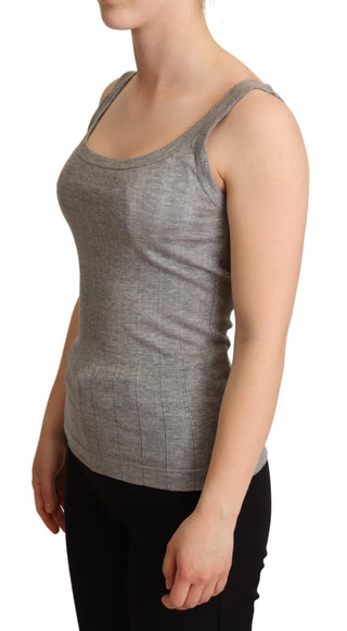 Graues Tanktop aus Baumwoll-Modal