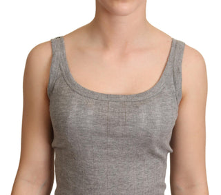 Graues Tanktop aus Baumwoll-Modal