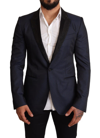 Blauer Sakko aus Schurwolle im Slim-Fit-Schnitt „Martini“