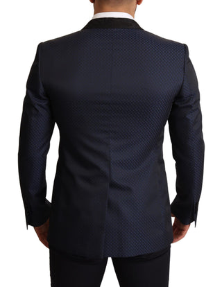 Blauer Sakko aus Schurwolle im Slim-Fit-Schnitt „Martini“