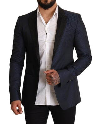 Blauer Sakko aus Schurwolle im Slim-Fit-Schnitt „Martini“