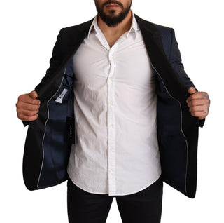 Blauer Sakko aus Schurwolle im Slim-Fit-Schnitt „Martini“