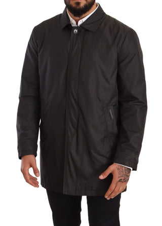 Schwarzer Polyester Trenchcoat für Herren