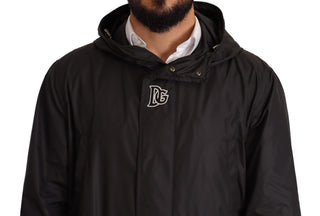 Schwarze Kapuzen-Herren-Trenchcoatjacke