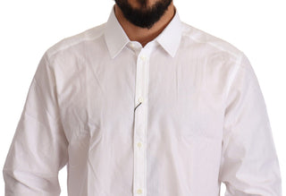 Camisa Slim Fit para Hombre MARTINI de Algodón Blanco