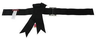Schwarz Rosa Blume Brosche Kristalle Baumwollgürtel
