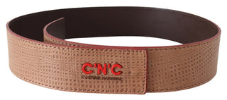 Cinturón de Cuero Blanco con Logo de Moda