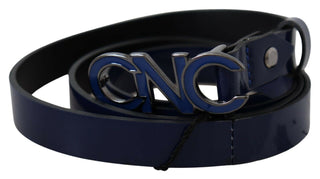 Cinturón de Cuero Azul Delgado de Moda