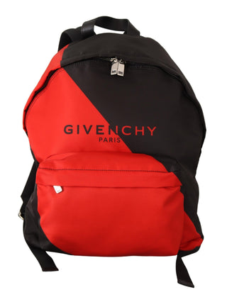 Rot-schwarzer urbaner Rucksack aus Nylon