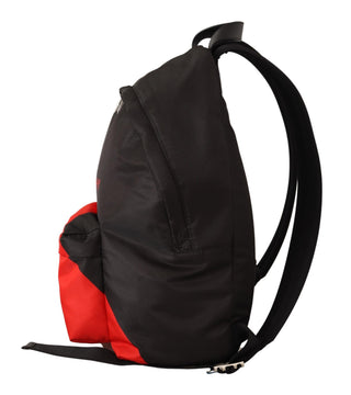 Rot-schwarzer urbaner Rucksack aus Nylon