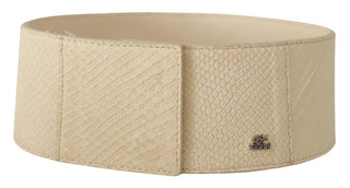 Cinturón de moda ancho de algodón encerado blanco
