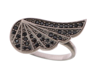 Silber Damen Schwarz Zirkonia Rhodiniert 925 Ring