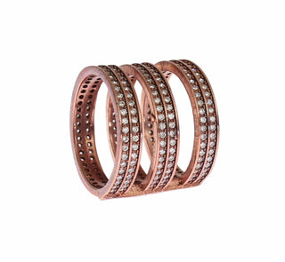 Gold 925er Silber klarer Zirkonia Pinkfarbener Ring
