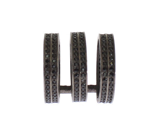 Schwarzer Zirkonia Rhodium 925 Silberring