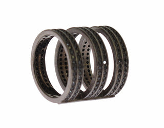 Schwarzer Zirkonia Rhodium 925 Silberring