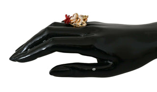 Gold Messing Harz Beige Hund Haustier Marken-Accessoire Ring