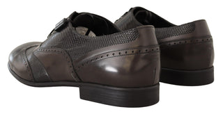 Braune Oxford-Halbschuhe aus Eidechsenleder