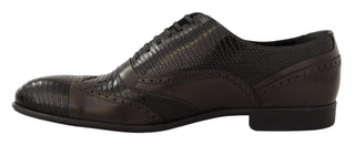 Braune Oxford-Halbschuhe aus Eidechsenleder