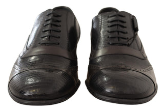 Braune Oxford-Halbschuhe aus Eidechsenleder
