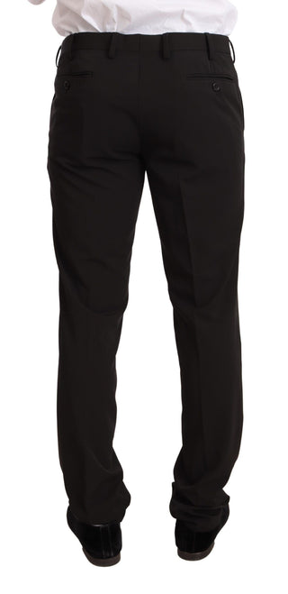 Schwarzer Polyester Slim zweiteiliger Anzug TAGLIENTE