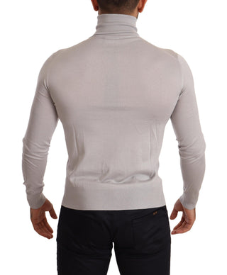 Grauer Kaschmir-Rollkragenpullover