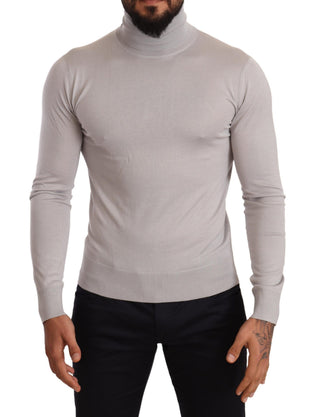 Grauer Kaschmir-Rollkragenpullover