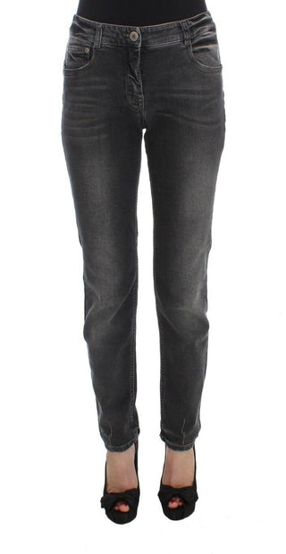 Grau melierte Jeans aus Baumwoll-Mix mit Stretchanteil