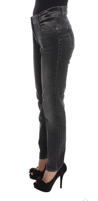 Grau melierte Jeans aus Baumwoll-Mix mit Stretchanteil