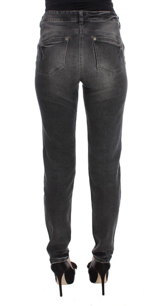 Grau melierte Jeans aus Baumwoll-Mix mit Stretchanteil