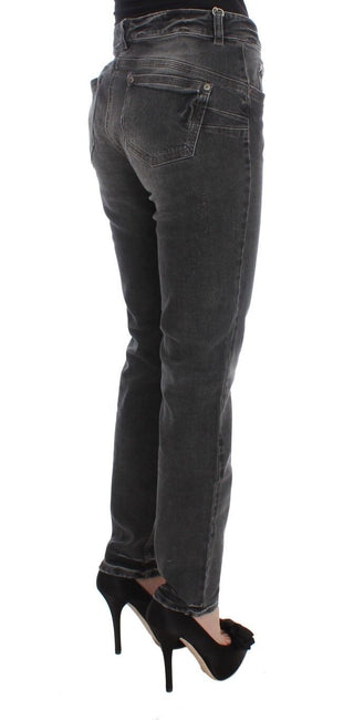 Grau melierte Jeans aus Baumwoll-Mix mit Stretchanteil
