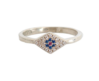 Blauer roter CZ 925 Silber Damenring klar