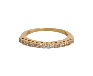 Gold authentischer Damenring aus klarem Zirkonia und 925er Silber