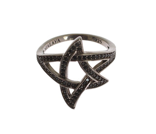 Schwarzer CZ Rhodium 925 Silber Damenring