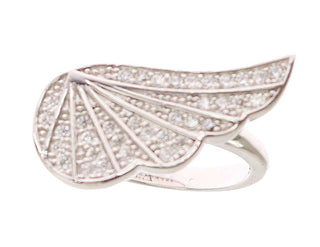 Damen-Ring Flügel Klar CZ 925 Silber