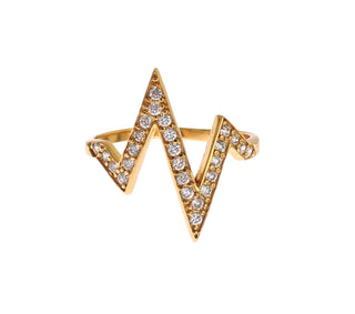 Gold 925er Silber Damen Klarer Zirkonia 18K Ring