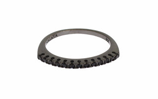 Schwarzer CZ Rhodium 925 Silber Damenring