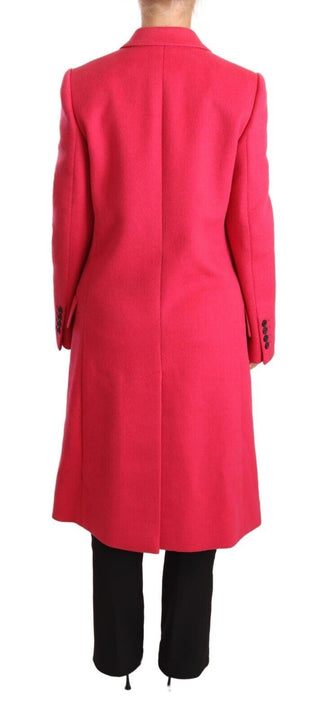 Pinkfarbene doppelreihige Trenchcoat-Jacke