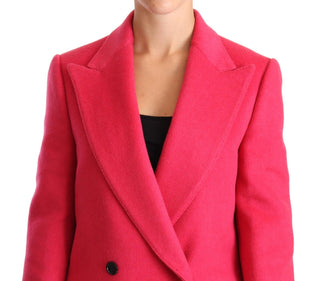 Pinkfarbene doppelreihige Trenchcoat-Jacke