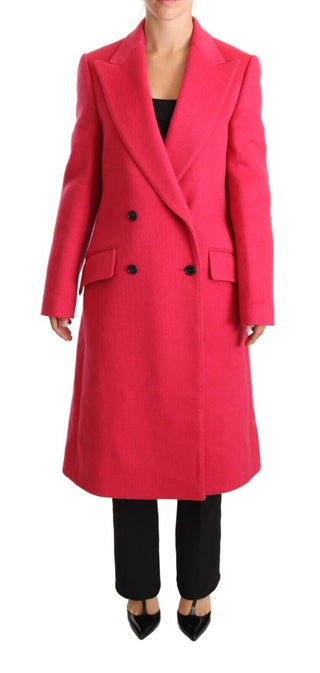Pinkfarbene doppelreihige Trenchcoat-Jacke