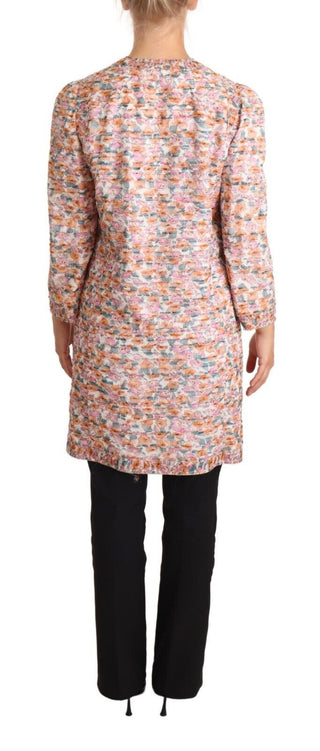 Abrigo trinchera de seda con estampado floral multicolor