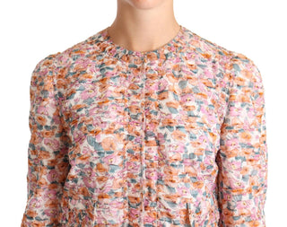 Abrigo trinchera de seda con estampado floral multicolor
