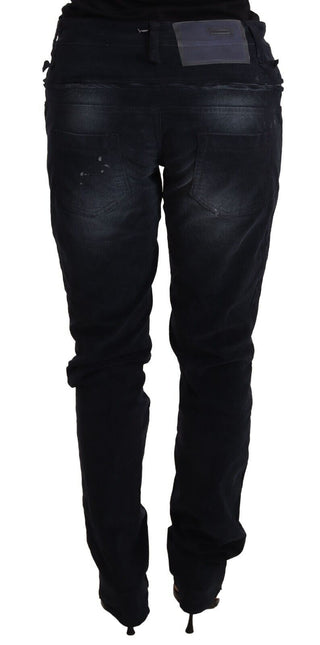 Pantalones de mezclilla de algodón azul lavado, cintura baja, corte holgado