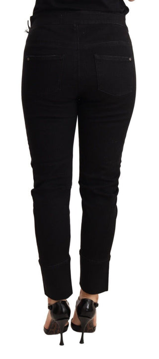 Schwarze Low-Rise Skinny Slim Baumwolljeans
