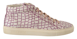 Weiße Bordeaux-Leder-Freizeit-Schnürsneaker
