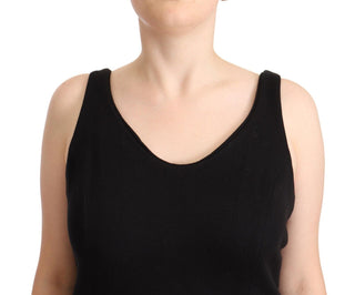 Schwarzes ärmelloses Tanktop aus Baumwolle