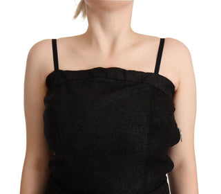 Schwarzer Spaghetti-Träger Jumpsuit-Kleid