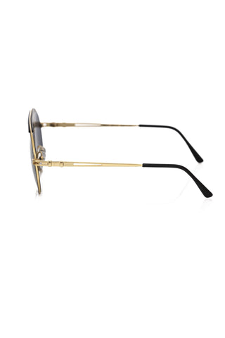Escudo de gafas de sol metálicas negras para hombres