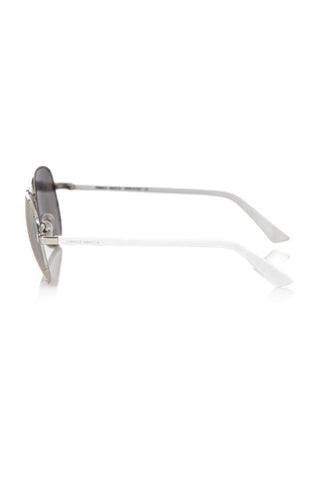 Gafas de sol de fibra metálica plateada para hombres
