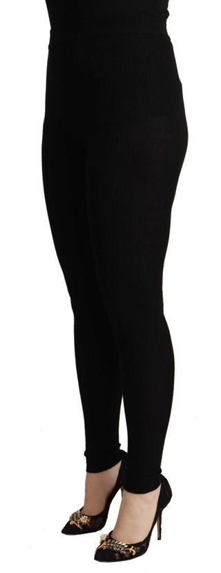 Schwarze Kaschmir-Stretch-Strumpfhose